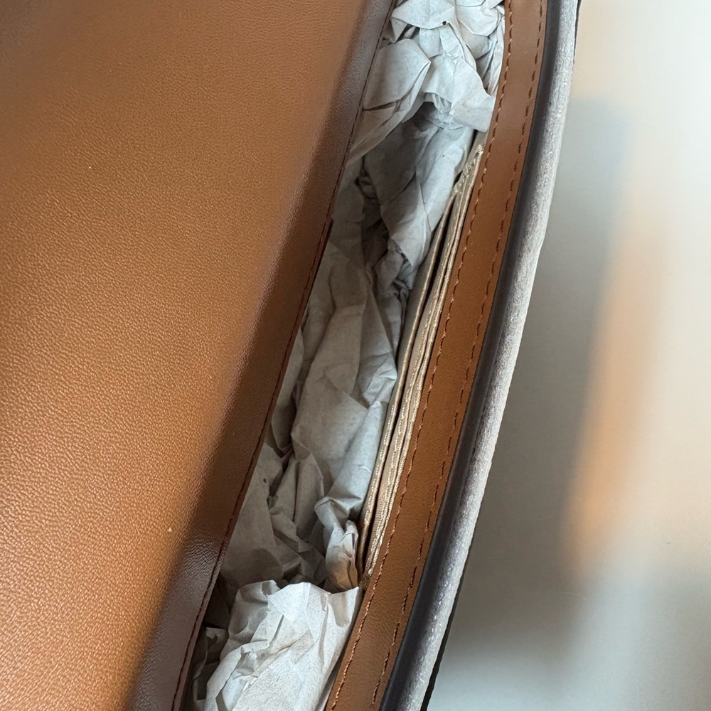 Michael Kors Brown and Dark Brown MK Logo Crossbody Bag NWT - Picture 4 of 8